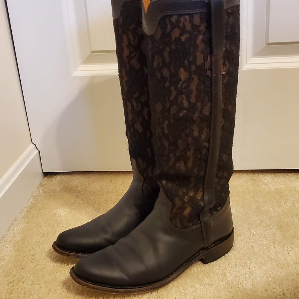 Lucchese Black Lace Boots Sz. 7